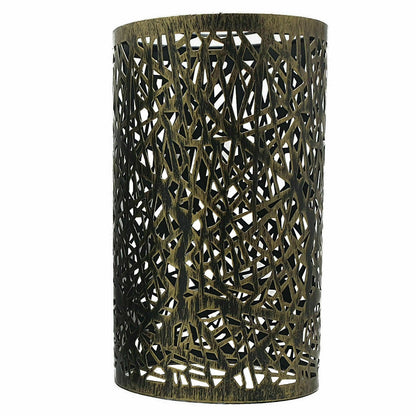 Branch Cut-Out Barrel Lamp Shade – Style 7, Easy Fit, 6 Colours - Brushed Brass, with Reducer Ring, Single