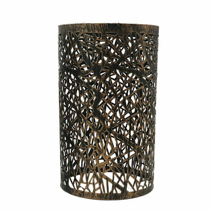 Branch Cut-Out Barrel Lamp Shade – Style 7, Easy Fit, 6 Colours - Brushed Copper, with Reducer Ring, Single