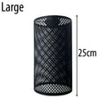 Barrel Cage Style 8 Lamp Shade – Black Perforated, 25 cm - 25 cm, Shade Only, Black, Single
