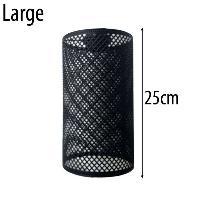 Barrel Cage Style 8 Lamp Shade – Black Perforated, 25 cm - 25 cm with Reducer Ring, Black, Single