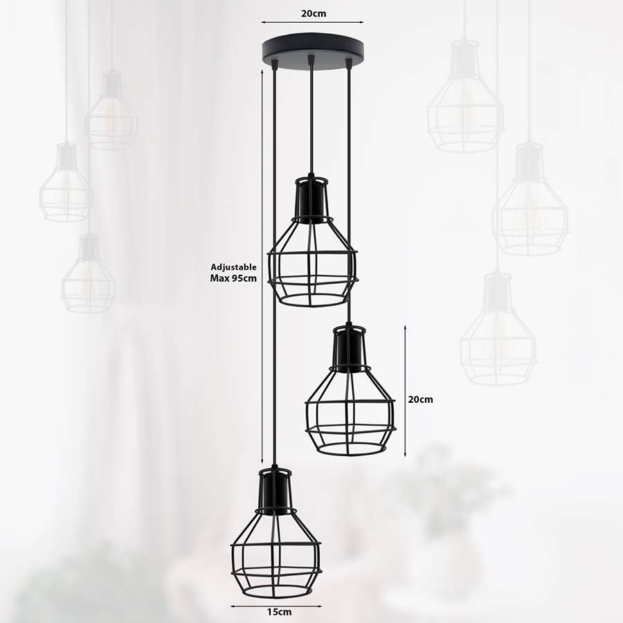 Basket Cage Lamp Shade – Easy Fit with Reducer Ring - photo 2