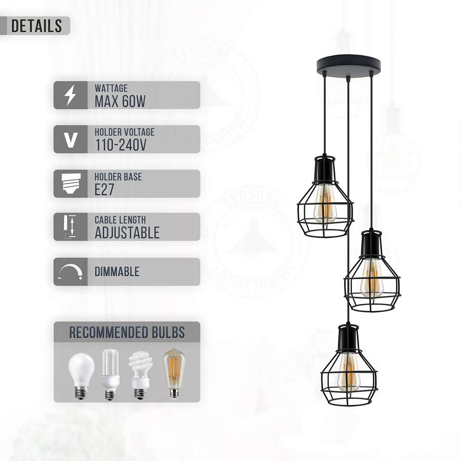 Basket Cage Lamp Shade – Easy Fit with Reducer Ring - photo 3