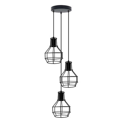 Basket Cage Lamp Shade – Easy Fit with Reducer Ring - WCFRO3NC, Black, Single