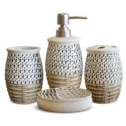 4 Pcs Bathroom Set Accessories Black Luxury Bath Set ~1202