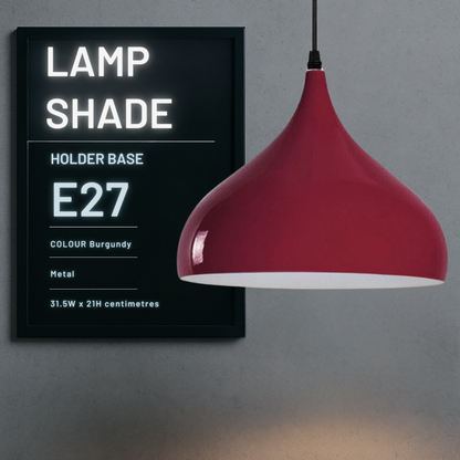 Beat Pendant Lamp Shade 31.5 cm – Metal, 9 Colours - Burgundy, Single, 31.5 cm