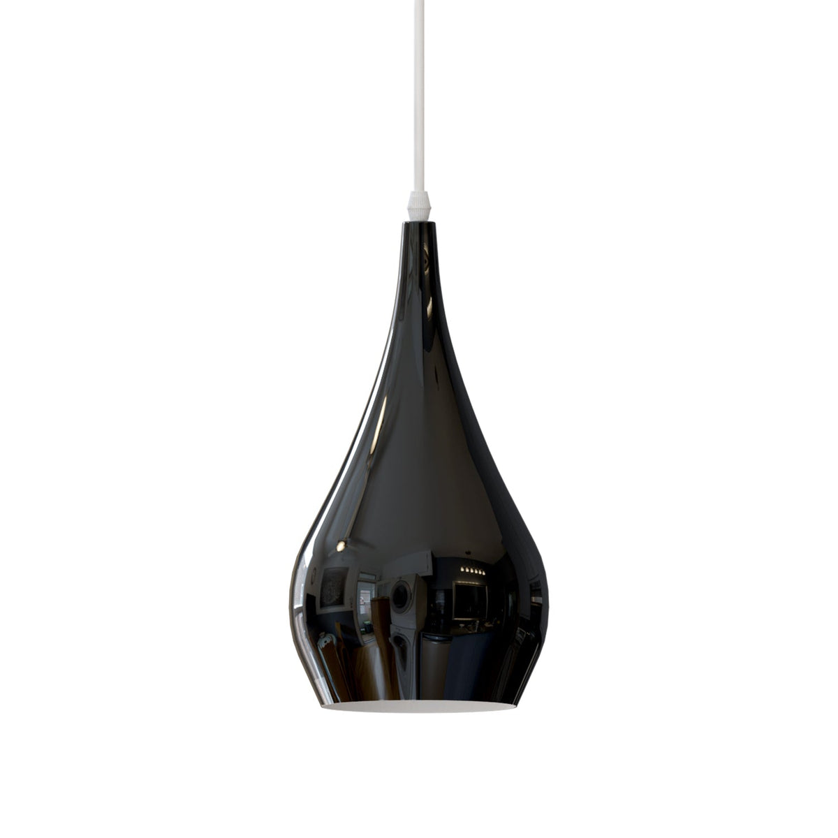 Teardrop Pendant Lamp Shade 16 cm – Glossy Metal, 10 Colours - photo 9