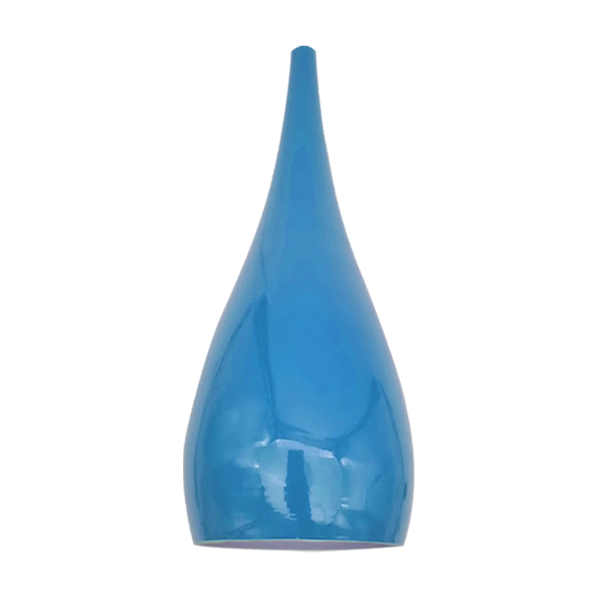Teardrop Pendant Lamp Shade 16 cm – Glossy Metal, 10 Colours - Blue, 16 cm, Single