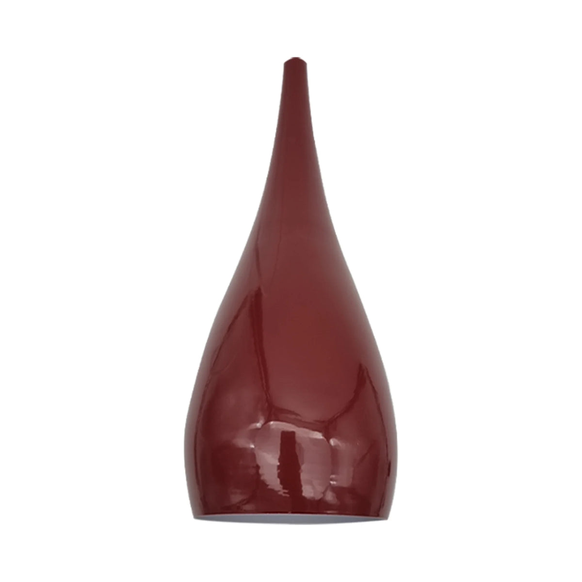 Teardrop Pendant Lamp Shade 16 cm – Glossy Metal, 10 Colours - Burgundy, 16 cm, Single
