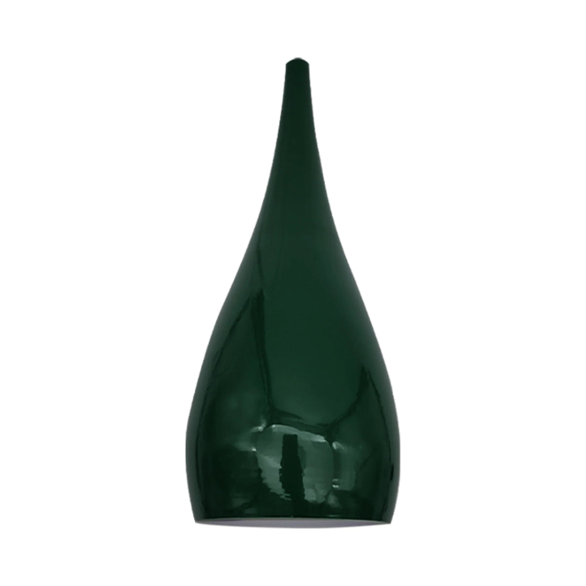 Teardrop Pendant Lamp Shade 16 cm – Glossy Metal, 10 Colours - Green, 16 cm, Single