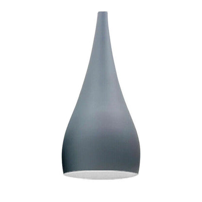 Teardrop Pendant Lamp Shade 16 cm – Glossy Metal, 10 Colours - Grey, 16 cm, Single