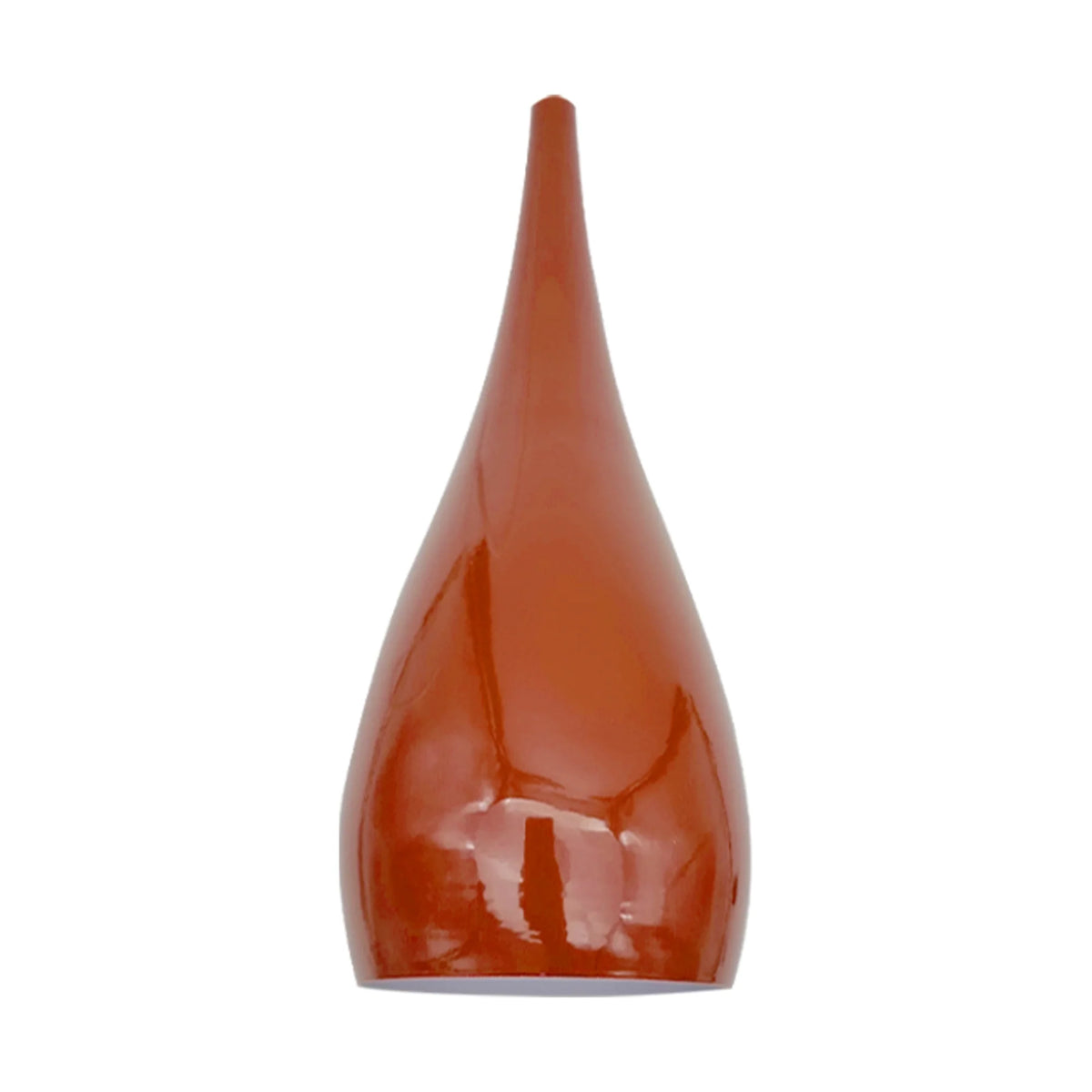 Teardrop Pendant Lamp Shade 16 cm – Glossy Metal, 10 Colours - Orange, 16 cm, Single