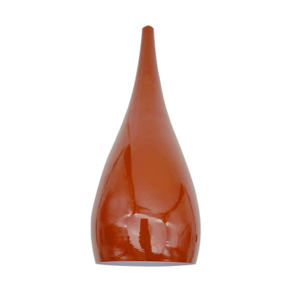 Teardrop Pendant Lamp Shade 16 cm – Glossy Metal, 10 Colours - Orange, 16 cm, Single