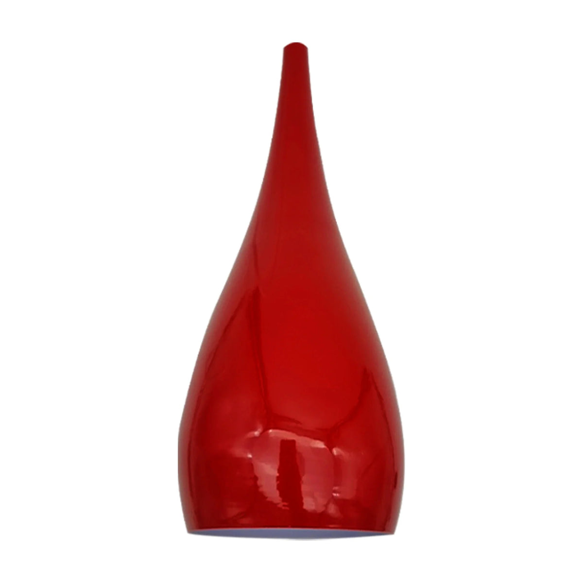 Teardrop Pendant Lamp Shade 16 cm – Glossy Metal, 10 Colours - Red, 16 cm, Single