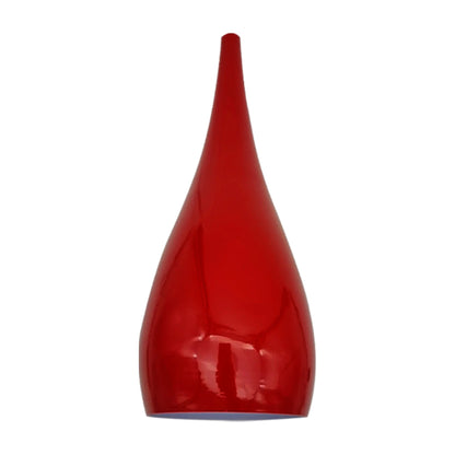 Teardrop Pendant Lamp Shade 16 cm – Glossy Metal, 10 Colours - Red, 16 cm, Single
