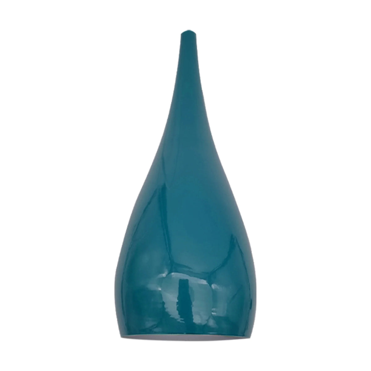 Teardrop Pendant Lamp Shade 16 cm – Glossy Metal, 10 Colours - Cyan Blue, 16 cm, Single