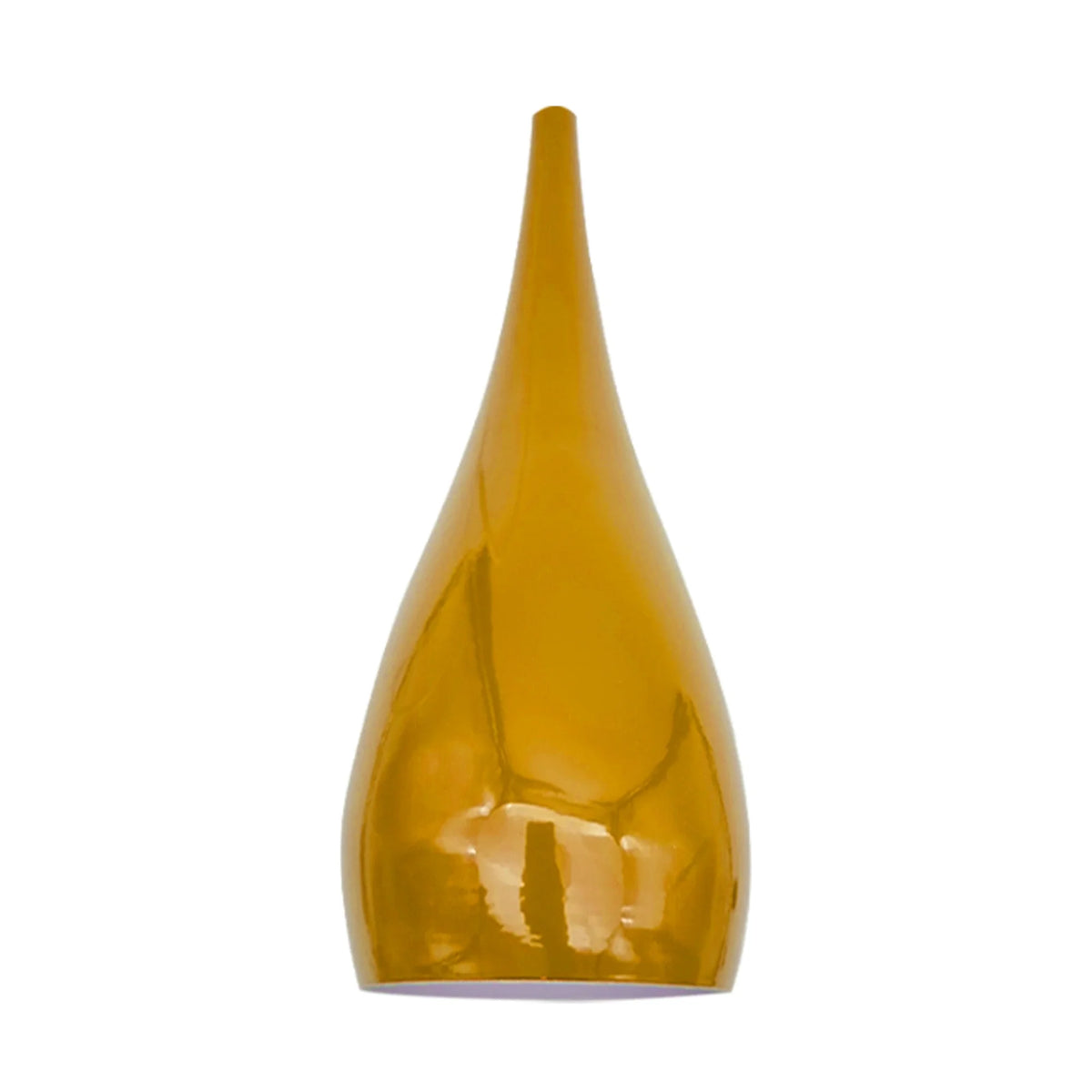 Teardrop Pendant Lamp Shade 16 cm – Glossy Metal, 10 Colours - Yellow, 16 cm, Single