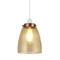 Amber Bell Glass Lamp Shade 13.6 cm – with Shade Ring - 13.6 cm with Yellow Brass Shade Ring, Amber, Single