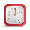 Square Bedside Alarm Clock – Red, 12.5 cm, Compact
