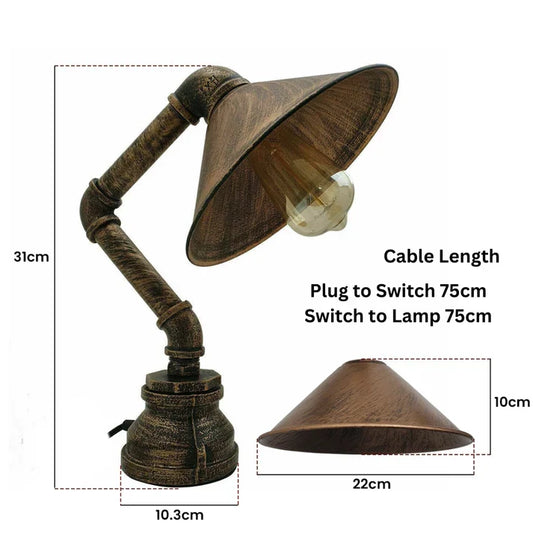 Best Steampunk Lamp Industrial Desk Table Light - photo 2