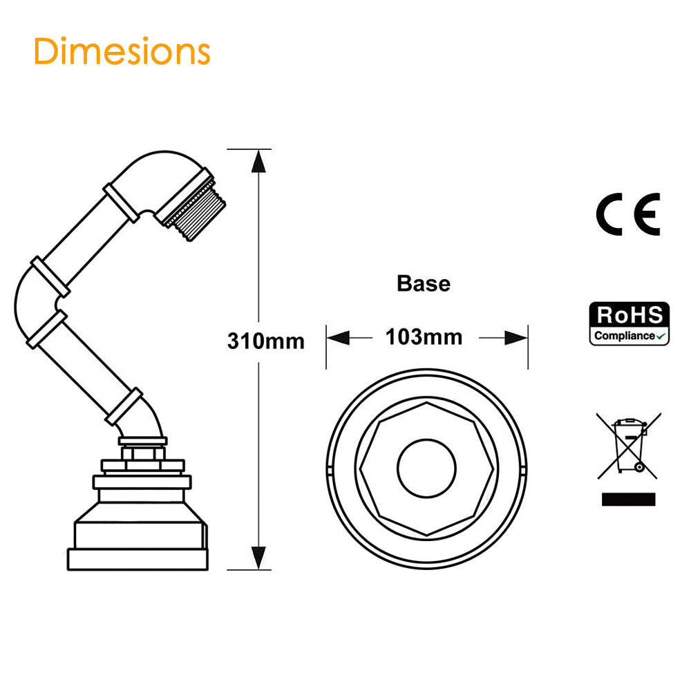 Best Steampunk Lamp Industrial Desk Table Light - photo 5