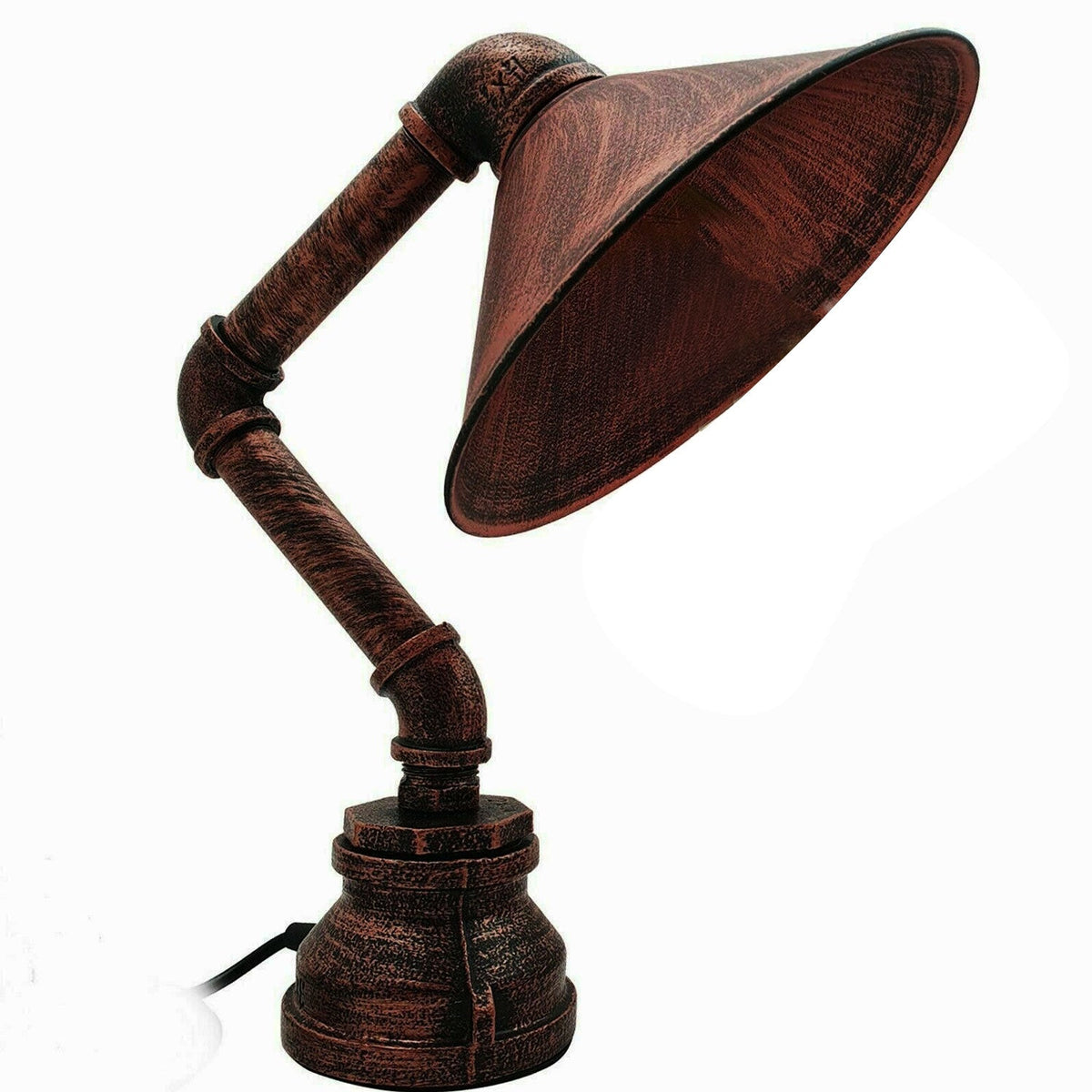 Best Steampunk Lamp Industrial Desk Table Light - Rustic Red, Without Bulb