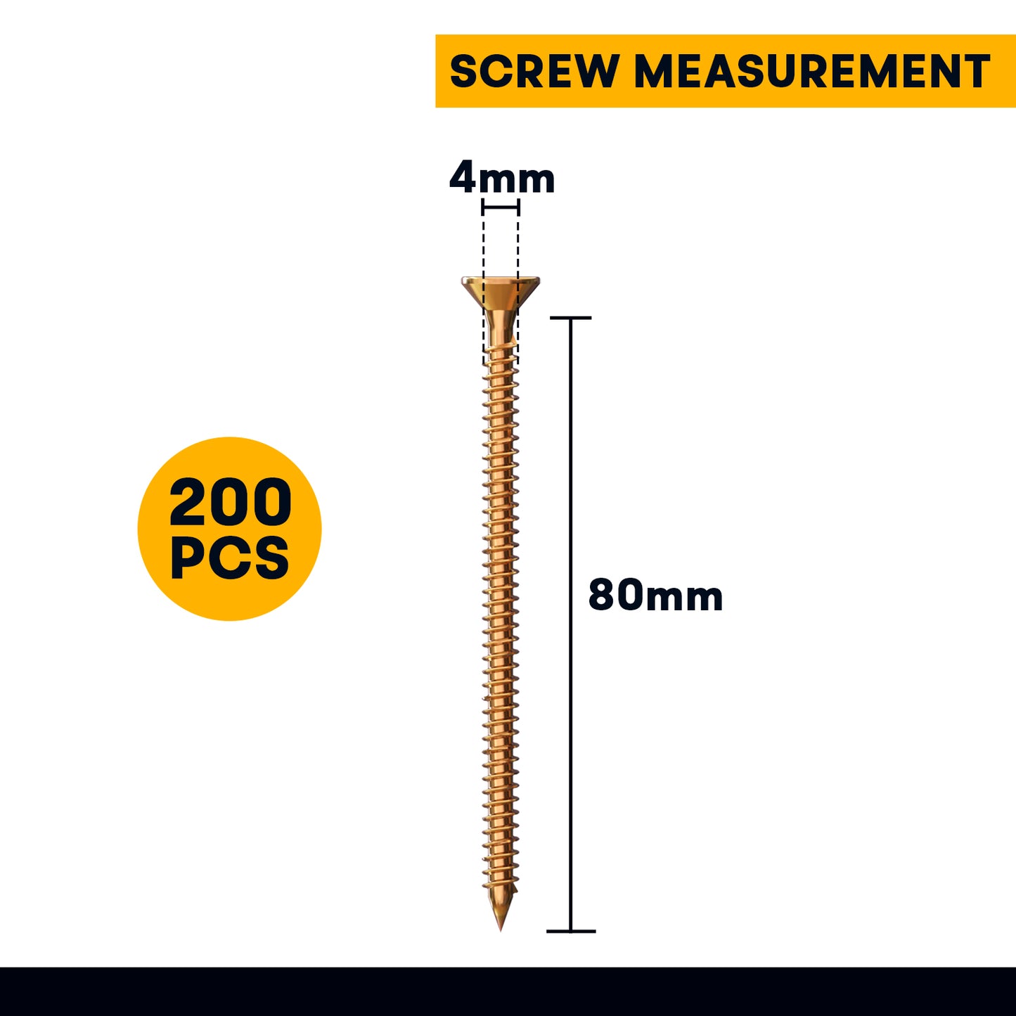 trade pack screws size