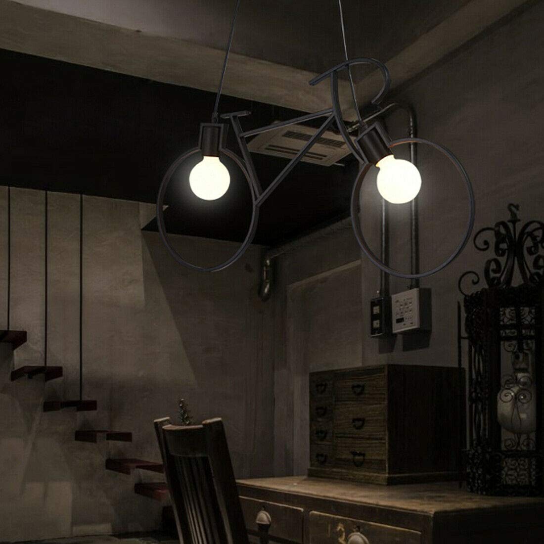Bicycle Pendant Light – Black Metal Frame, 2 x E27 - photo 4