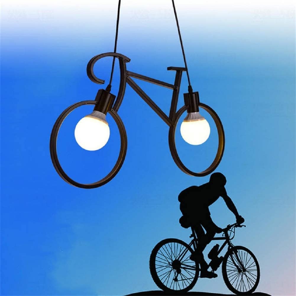 Bicycle Pendant Light – Black Metal Frame, 2 x E27 - photo 5