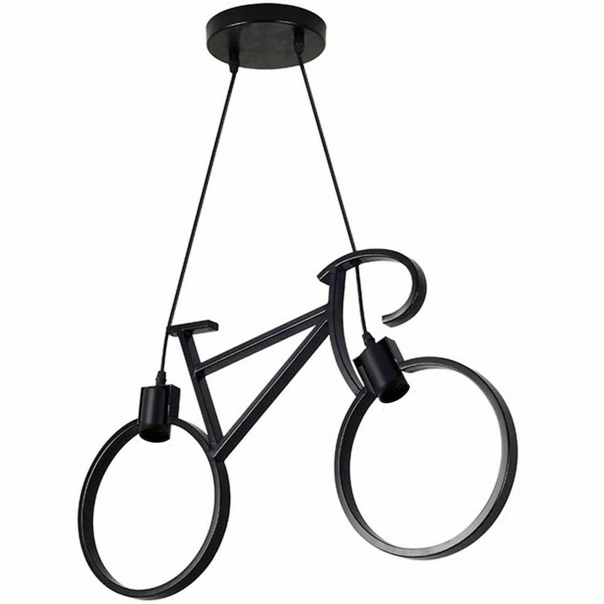Bicycle Pendant Light – Black Metal Frame, 2 x E27 - photo 7