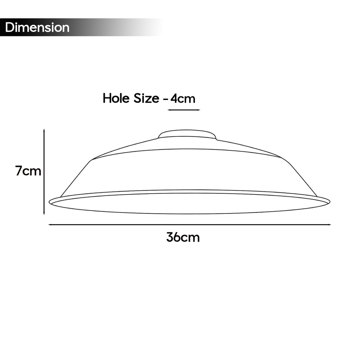 Big Top Bowl Lamp Shade 36 cm – Easy Fit, 16 Colours - photo 13