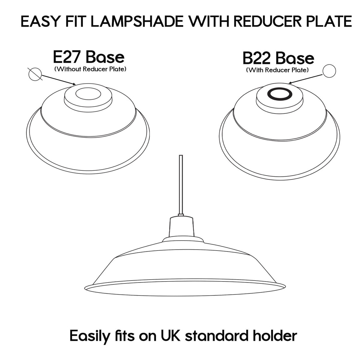 Big Top Bowl Lamp Shade 36 cm – Easy Fit, 16 Colours - photo 15