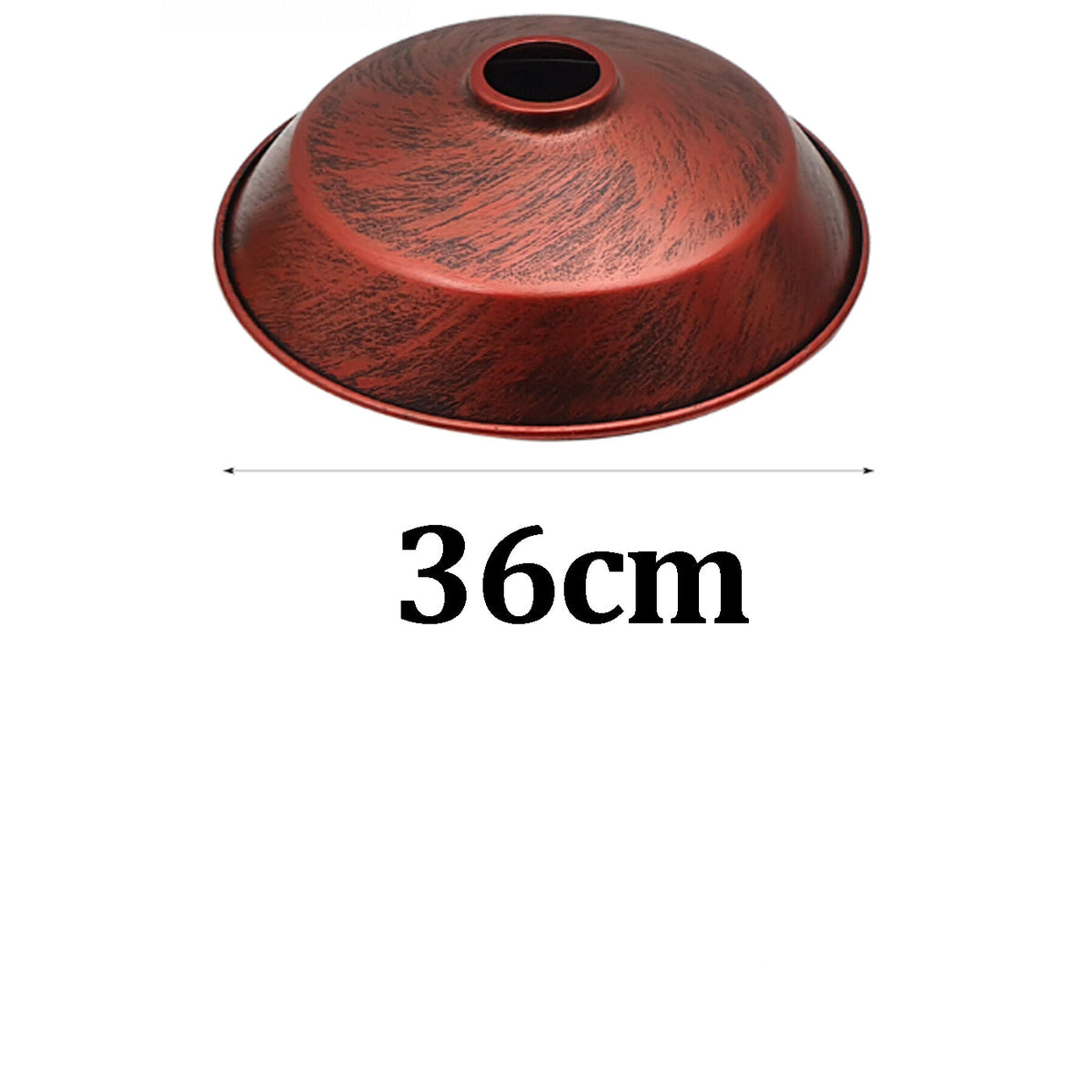 Big Top Bowl Lamp Shade 36 cm – Easy Fit, 16 Colours - Rustic Red, 36 cm with Reducer Ring, Single