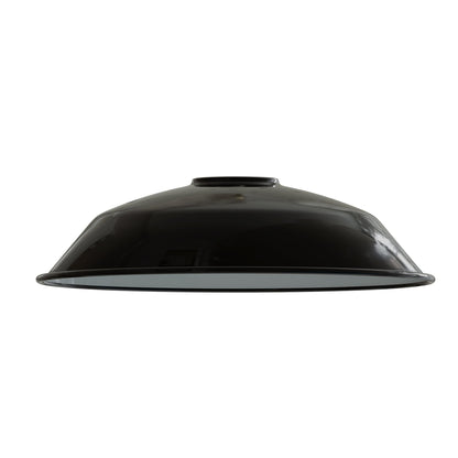 Big Top Bowl Lamp Shade 36 cm – Easy Fit, 16 Colours - Shiny Black, 36 cm with Reducer Ring, Single