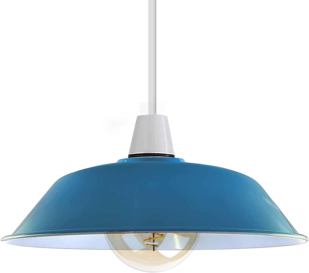 Big Top Bowl Lamp Shade 36 cm – Easy Fit, 16 Colours - Cyan Blue, 36 cm, Shade Only, Single
