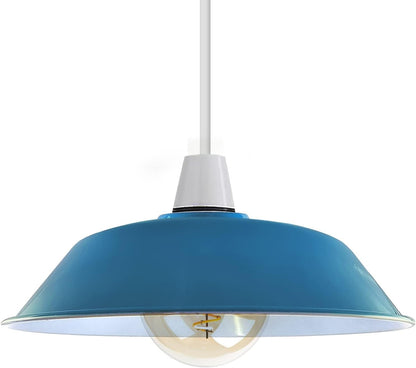 Big Top Bowl Lamp Shade 36 cm – Easy Fit, 16 Colours - Cyan Blue, 36 cm, Shade Only, Single