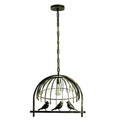Bird Cage Lamp Shade - Brushed Copper, with ST64 LED Bulb 4W, Single