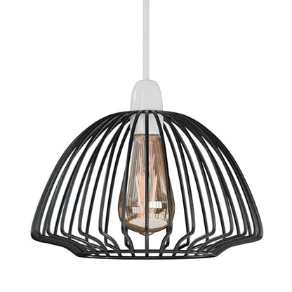Bird Cage & Dome Wire Lamp Shade – Easy Fit, 2 Styles - Black, Dome Cage, Single