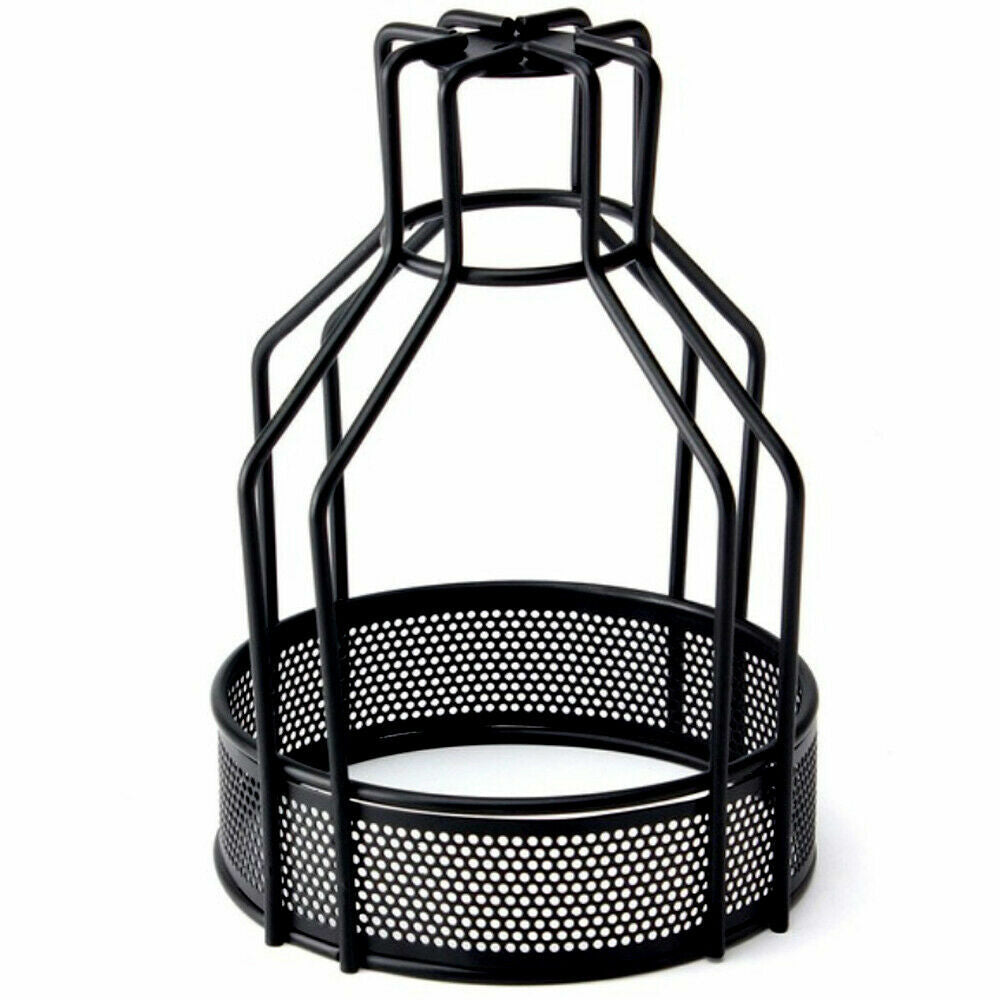 Bird Cage & Dome Wire Lamp Shade – Easy Fit, 2 Styles - Black, with Reducer Ring, Bird Cage, Single