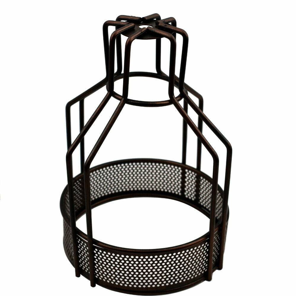 Bird Cage & Dome Wire Lamp Shade – Easy Fit, 2 Styles - Rustic Red, with Reducer Ring, Single