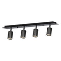 4-Light GU10 Spotlight Bar – Black, LED Bulbs Included