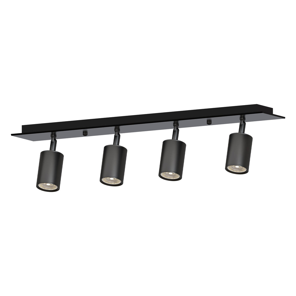 4-Light GU10 Spotlight Bar – Black, LED Bulbs Included