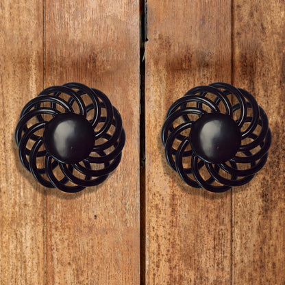 Black Birdcage Round Cabinet Knob – 45 mm, Spiral Iron, 1, 2 or 3 Knobs - photo 3