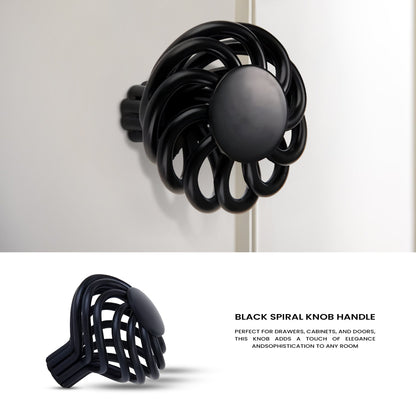 Black Birdcage Round Cabinet Knob – 45 mm, Spiral Iron, 1, 2 or 3 Knobs - photo 5
