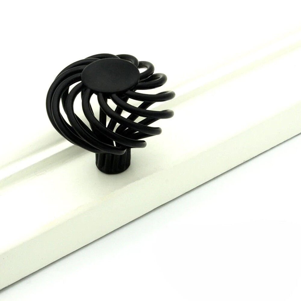 Black Birdcage Round Cabinet Knob – 45 mm, Spiral Iron, 1, 2 or 3 Knobs - photo 6