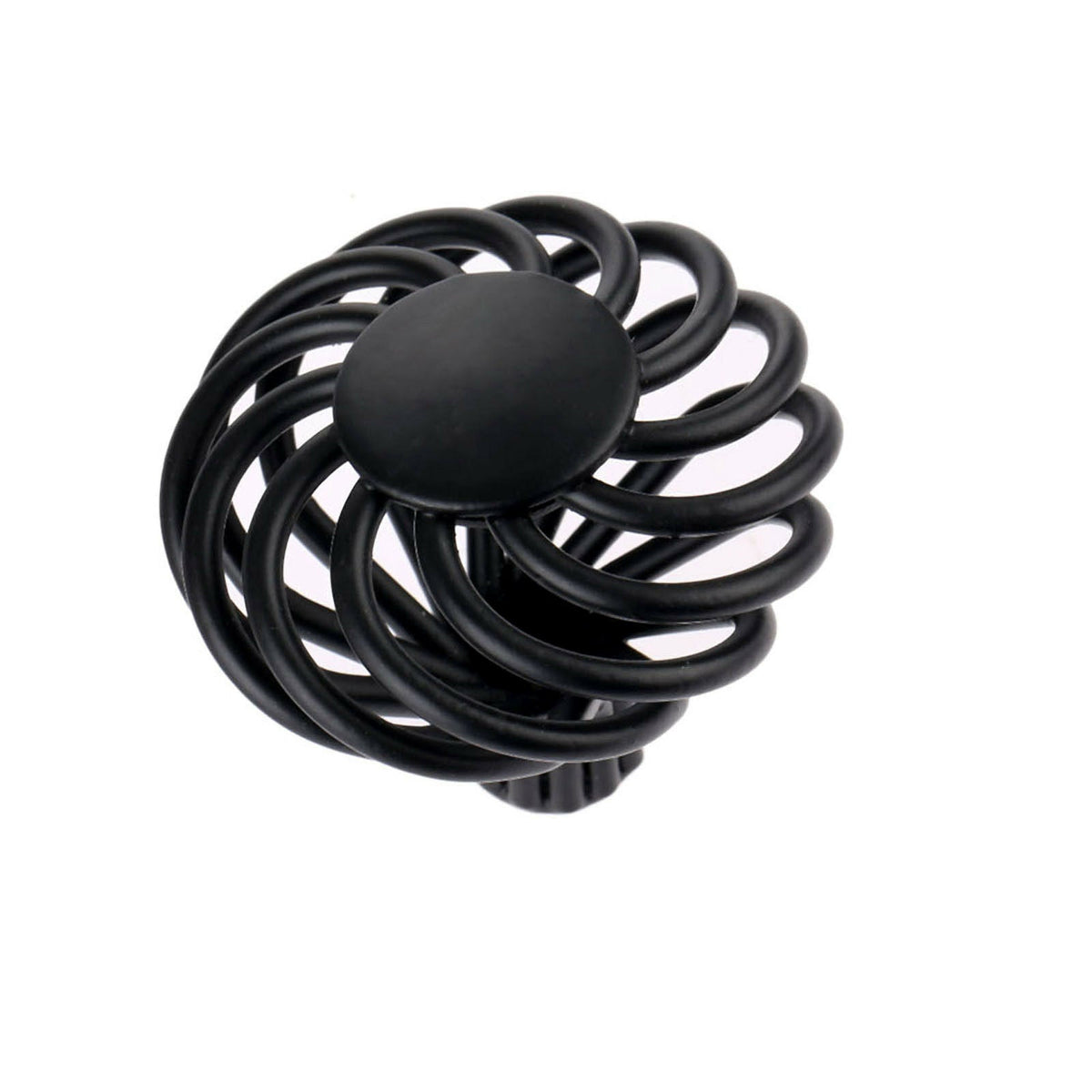 Black Birdcage Round Cabinet Knob – 45 mm, Spiral Iron, 1, 2 or 3 Knobs - 1 Knob