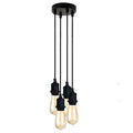 4-Light Cluster Pendant Fitting – Black E27 Holders, 12 cm Rose