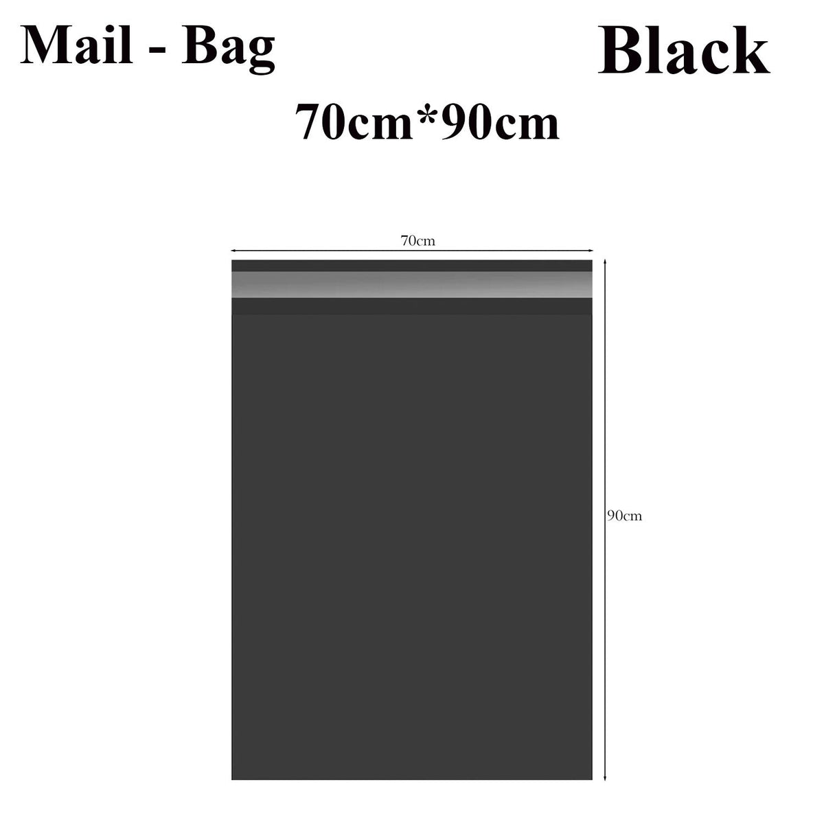 Black Mailing Bags 70 x 90 cm – Pack of 100, Self-Seal