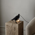 Black Crow Table Lamp Resin Raven E27