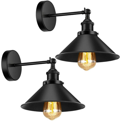 Swing Arm Wall Light with Black Cone Shade – Brass & Black, Pack of 2 - photo 2