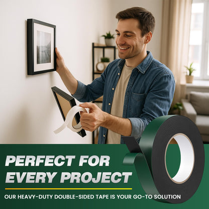 Black Foam Double-Sided Tape 2.4 cm x 5 m – High Tack, 1 to 6 Rolls - photo 3